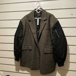 Nasty Gal Gray Hybrid Tailored Jacket